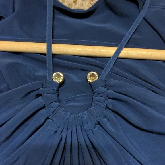 Express / Sexy Navy Halter with Diamond accent - Picture 3 of 4